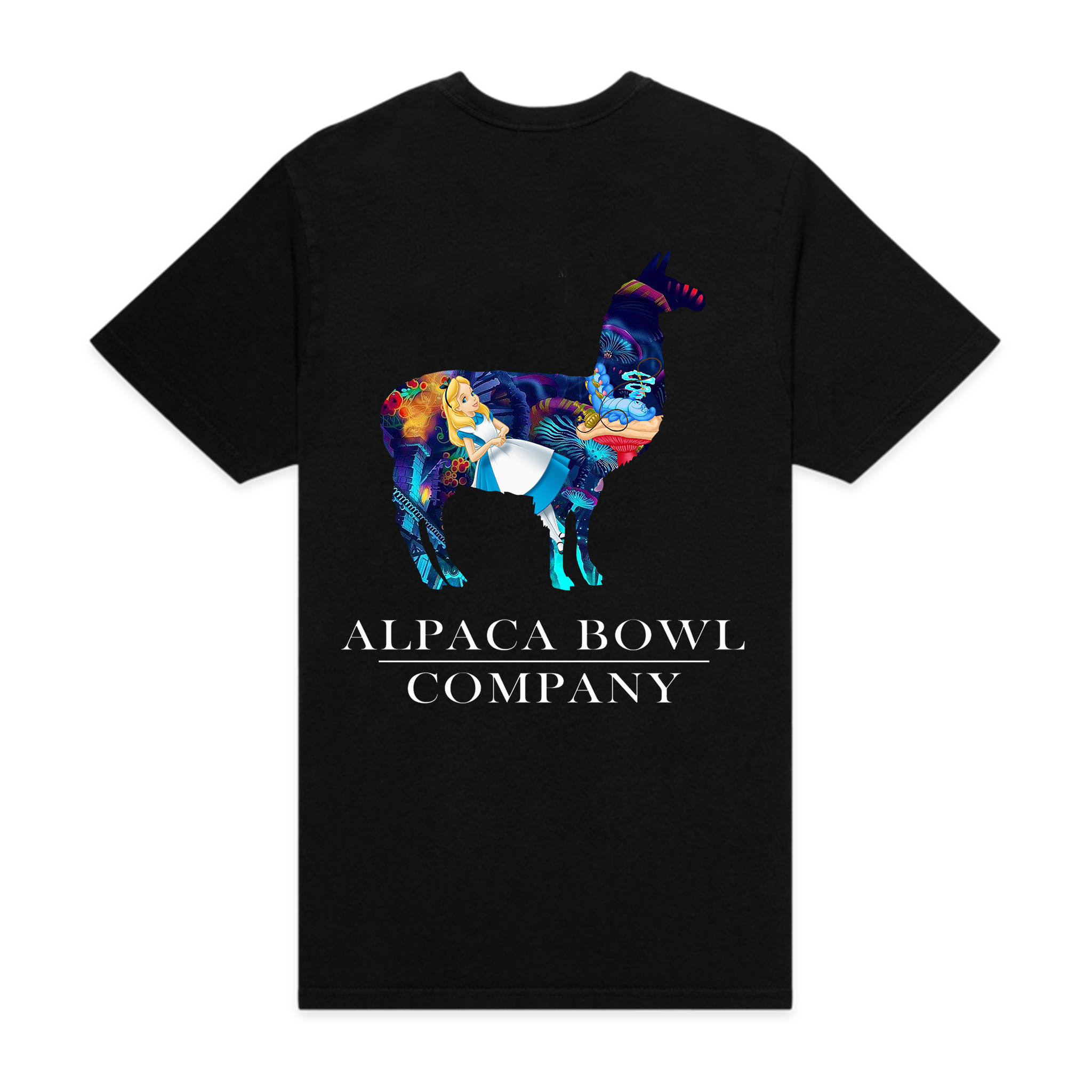 Limited Edition Alpaca Bowl Company / Alice In Wonderland T-Shirt Black